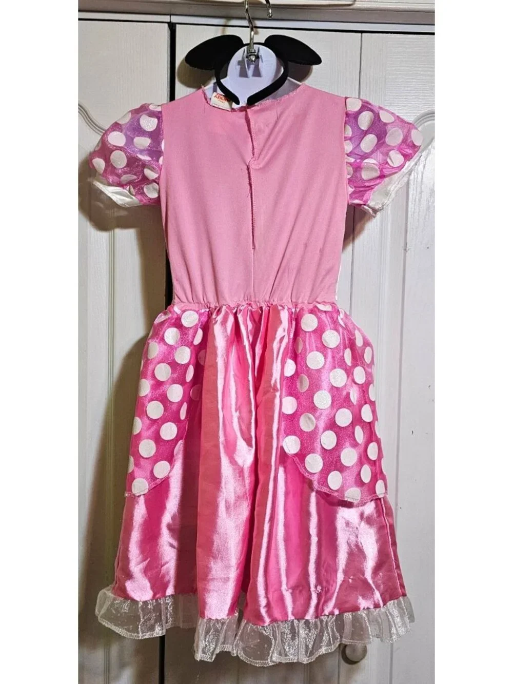 Minnie Mouse Pink Polka Dot Costume Girls 8-10 Disney Parks Sorcerer Hat Ears - Picture 5 of 7